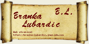 Branka Lubardić vizit kartica